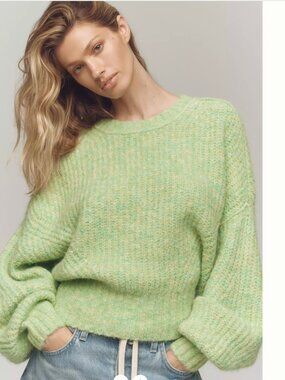 Anthropologie Pilcro The Blake Slouchy-Sleeve Crew-Neck Jumper